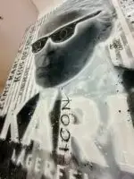 Mischtechnik auf Leinwand, Unikat mit Graffiti gesprüht