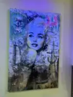 130x200cm Mischtechnik auf Leinwand, Unikat mit Graffiti gesprüht, Acrylfarben bearbeitet und mit Harz veredelt