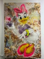 130x200cm Mischtechnik auf Leinwand, Unikat mit Graffiti gesprüht, Acrylfarben bearbeitet und mit Harz veredelt