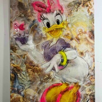 130x200cm Mischtechnik auf Leinwand, Unikat mit Graffiti gesprüht, Acrylfarben bearbeitet und mit Harz veredelt