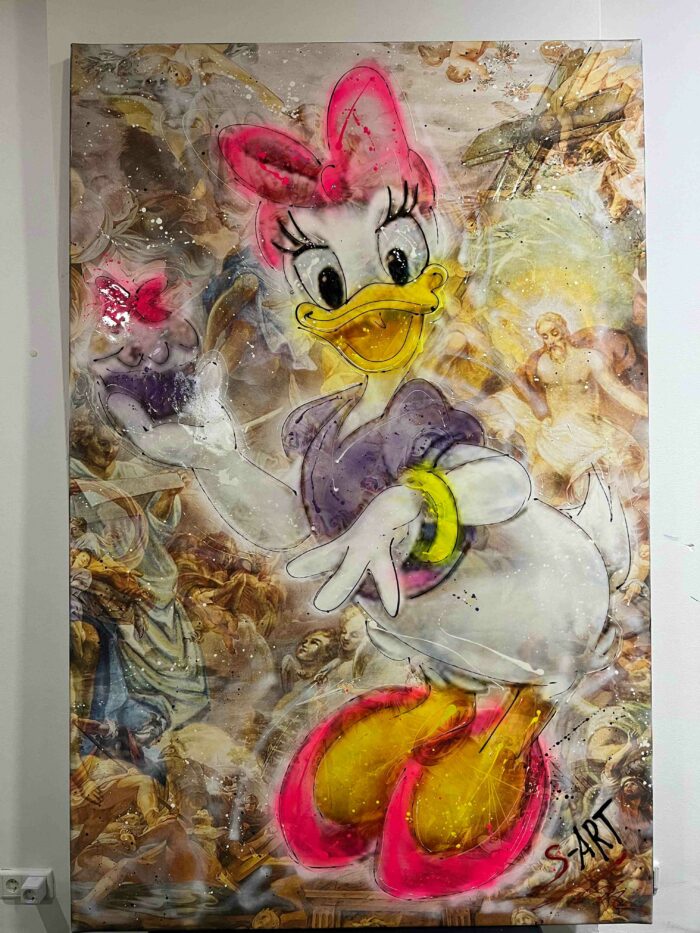 130x200cm Mischtechnik auf Leinwand, Unikat mit Graffiti gesprüht, Acrylfarben bearbeitet und mit Harz veredelt