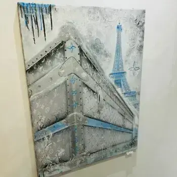 120x160cm Mischtechnik auf Leinwand, Unikat mit Graffiti gesprüht, Acrylfarben bearbeitet und mit Harz veredelt