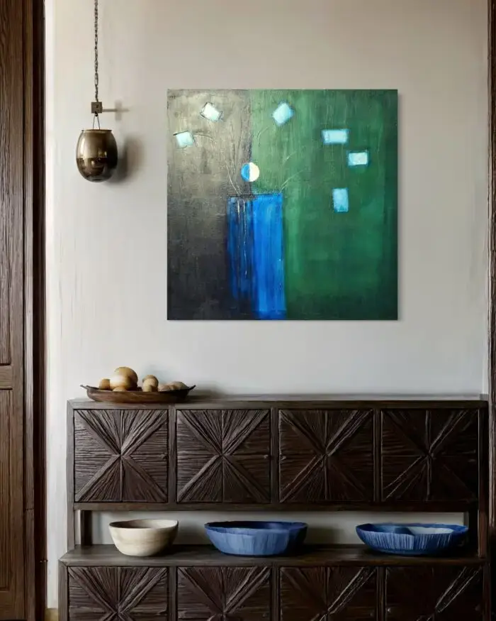 Vase-Nihgt&Day-grün (2) Vase - Night & Day - grün / blau – Bild 1