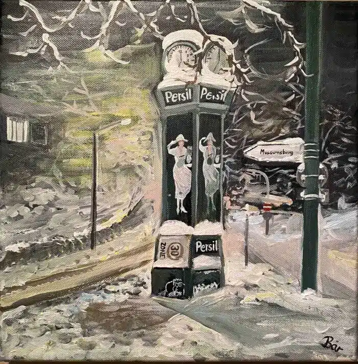 Gemälde "Burgplatz im Schnee" – Bild 3