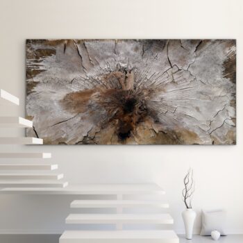 Abstraktes Gemälde Häutungen No.1 - zeitgenössische Kunst aus Haut- und Knochenleim, inspiriert von Mut, Altes loszulassen , sich für Neues zu öffnen und Vertrauen in den Prozess der Erneuerung zu finden. Sanfte Erdtöne in Braunabstufungen, Beige-, Grau- und Weißtönen.