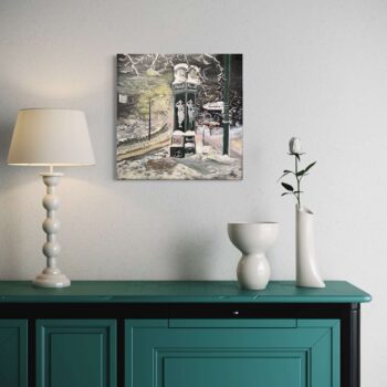 Gemälde "Burgplatz im Schnee"