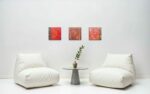 Abstraktes Triptychon in Rot – Bild 6