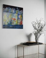 Berge, Häuser, Wasser