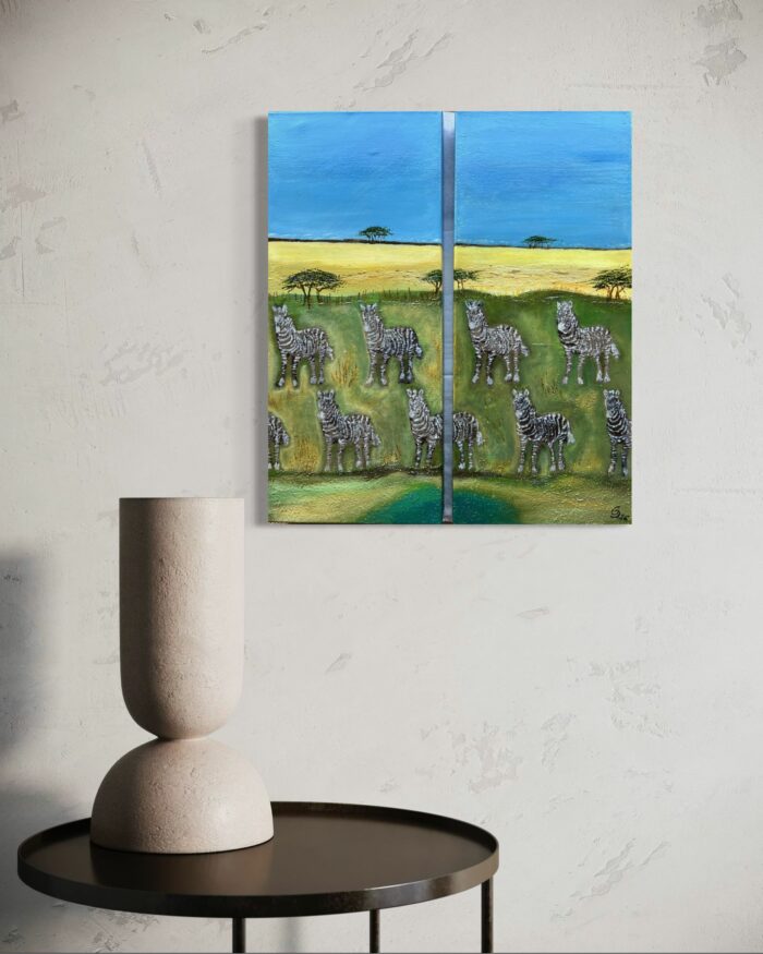 Zebra (Diptychon) – Bild 1